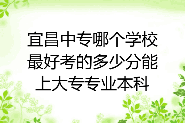宜昌中专哪个学校最好考的多少分能上大专专业本科