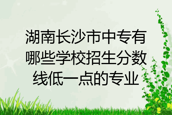 湖南长沙市中专有哪些学校招生分数线低一点的专业