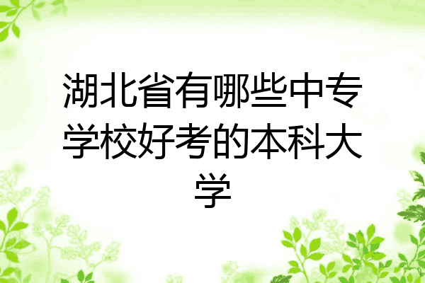 湖北省有哪些中专学校好考的本科大学
