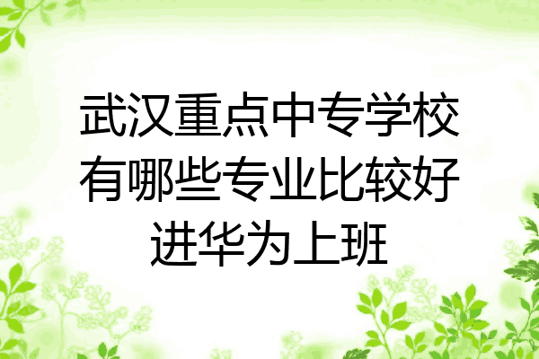 武汉重点中专学校有哪些专业比较好进华为上班