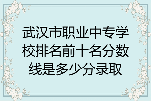武汉市职业中专学校排名前十名分数线是多少分录取