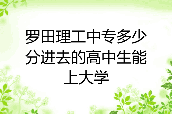罗田理工中专多少分进去的高中生能上大学