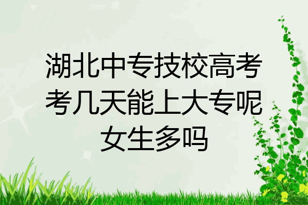 湖北中专技校高考考几天能上大专呢女生多吗