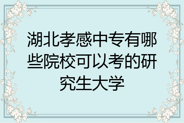 湖北孝感中专有哪些院校可以考的研究生大学