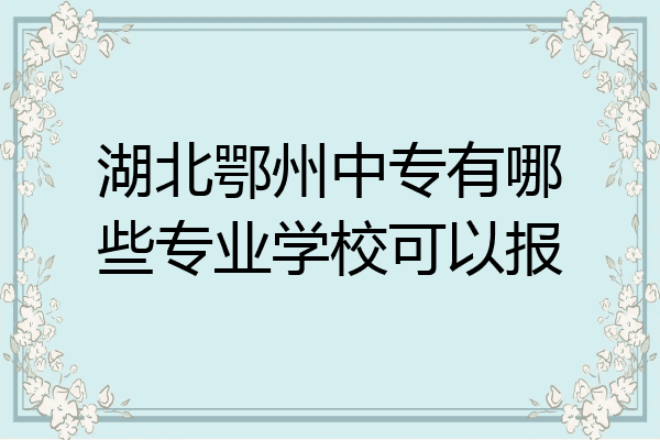 湖北鄂州中专有哪些专业学校可以报
