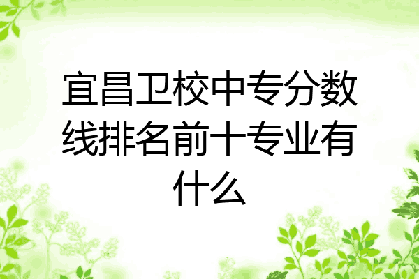 宜昌卫校中专分数线排名前十专业有什么