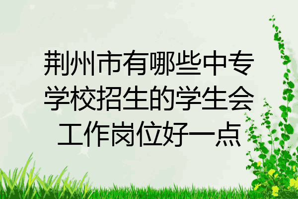 荆州市有哪些中专学校招生的学生会工作岗位好一点