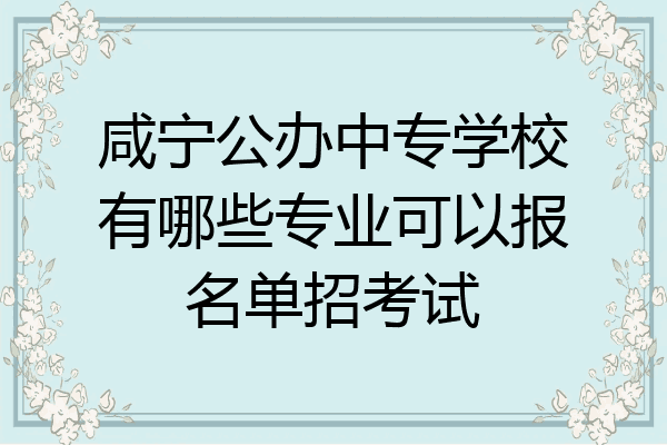 咸宁公办中专学校有哪些专业可以报名单招考试