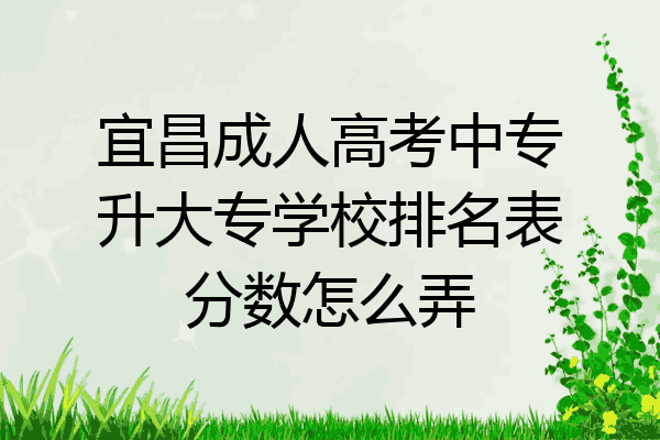 宜昌成人高考中专升大专学校排名表分数怎么弄
