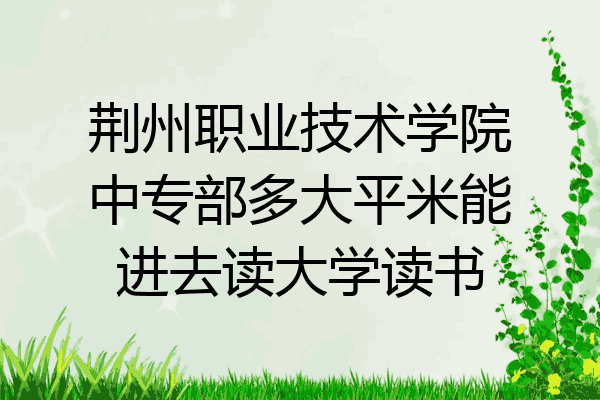 荆州职业技术学院中专部多大平米能进去读大学读书