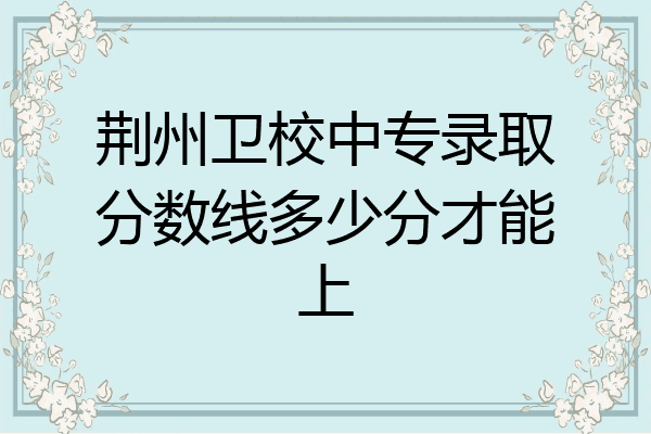 荆州卫校中专录取分数线多少分才能上