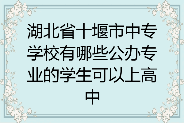 湖北省十堰市中专学校有哪些公办专业的学生可以上高中