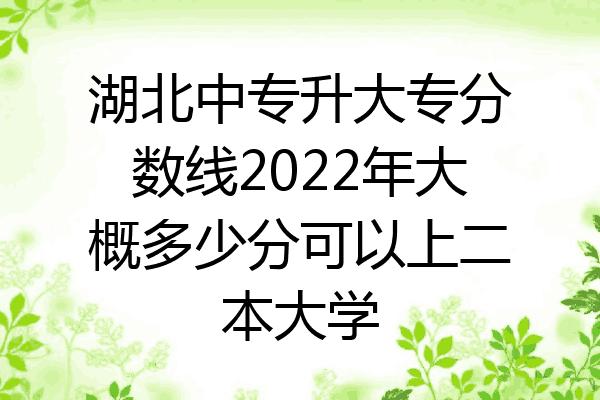 湖北中专升大专分数线2022年大概多少分可以上二本大学