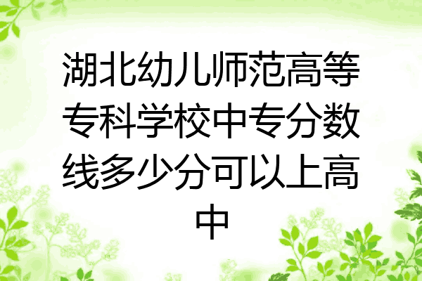 湖北幼儿师范高等专科学校中专分数线多少分可以上高中
