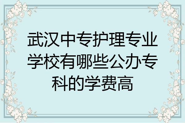 武汉中专护理专业学校有哪些公办专科的学费高