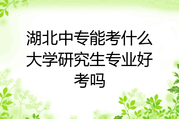 湖北中专能考什么大学研究生专业好考吗