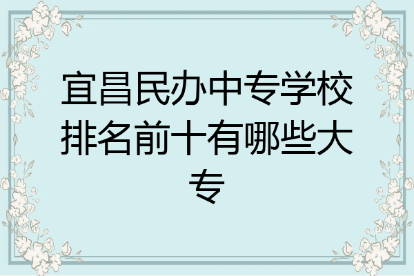 宜昌民办中专学校排名前十有哪些大专