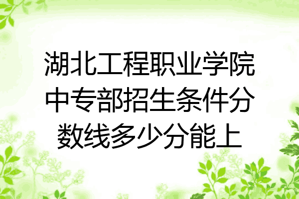 湖北工程职业学院中专部招生条件分数线多少分能上