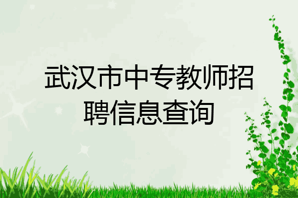 武汉市中专教师招聘信息查询