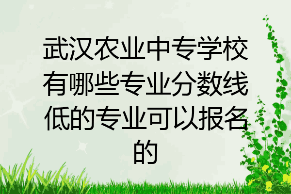 武汉农业中专学校有哪些专业分数线低的专业可以报名的