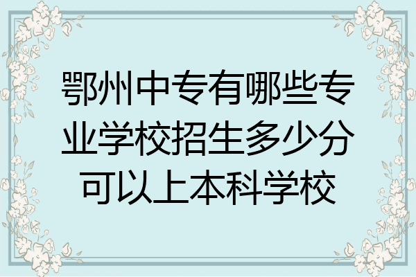 鄂州中专有哪些专业学校招生多少分可以上本科学校