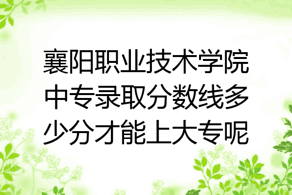 襄阳职业技术学院中专录取分数线多少分才能上大专呢