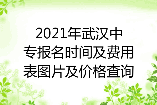 2021年武汉中专报名时间及费用表图片及价格查询