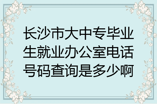 长沙市大中专毕业生就业办公室电话号码查询是多少啊