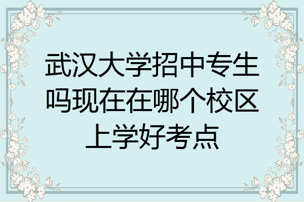 武汉大学招中专生吗现在在哪个校区上学好考点