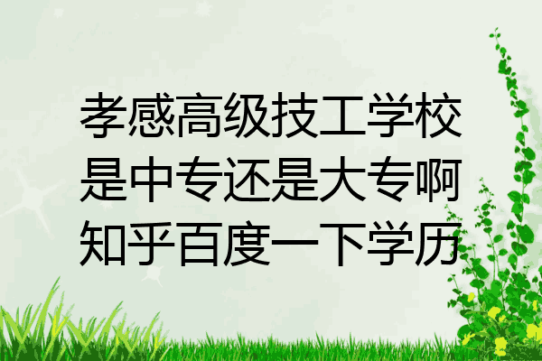 孝感高级技工学校是中专还是大专啊知乎百度一下学历