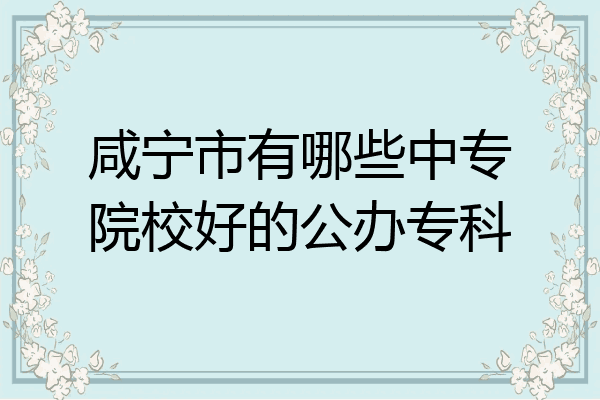 咸宁市有哪些中专院校好的公办专科