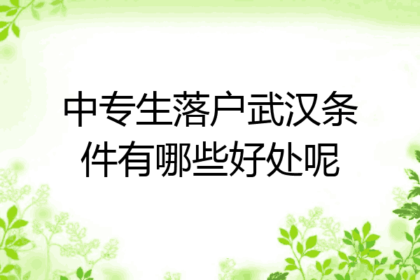 中专生落户武汉条件有哪些好处呢