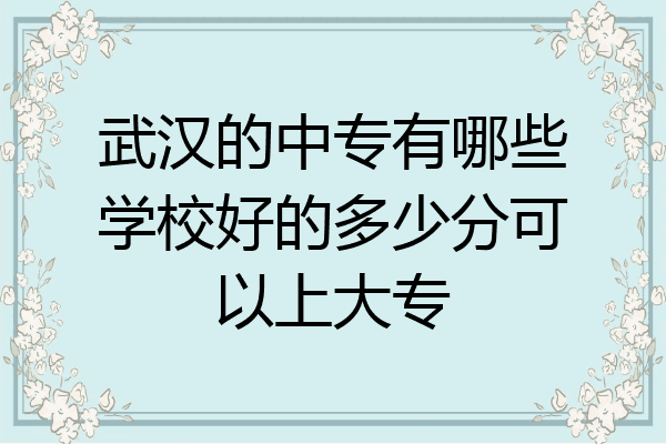 武汉的中专有哪些学校好的多少分可以上大专