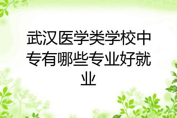 武汉医学类学校中专有哪些专业好就业
