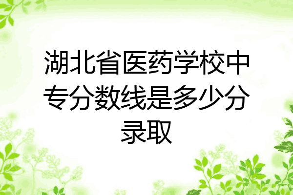 湖北省医药学校中专分数线是多少分录取