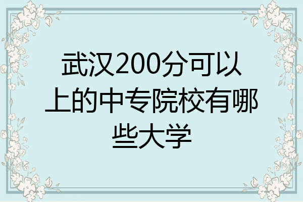 武汉200分可以上的中专院校有哪些大学