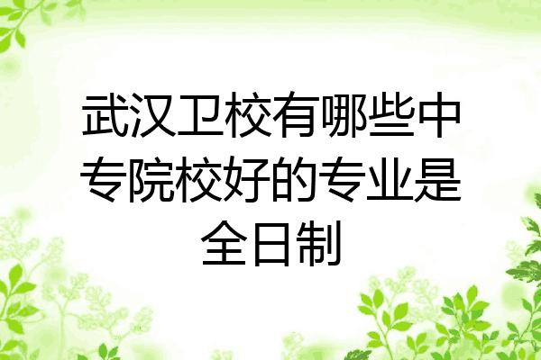 武汉卫校有哪些中专院校好的专业是全日制
