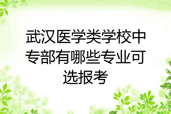 武汉医学类学校中专部有哪些专业可选报考