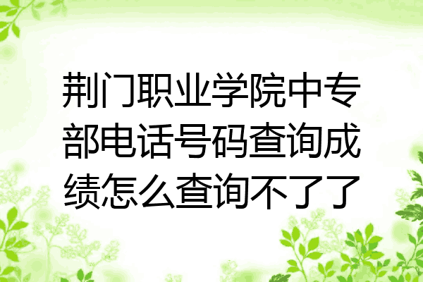 荆门职业学院中专部电话号码查询成绩怎么查询不了了