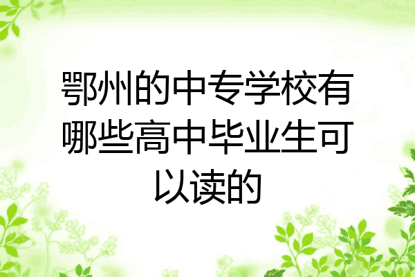 鄂州的中专学校有哪些高中毕业生可以读的