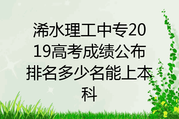浠水理工中专2019高考成绩公布排名多少名能上本科