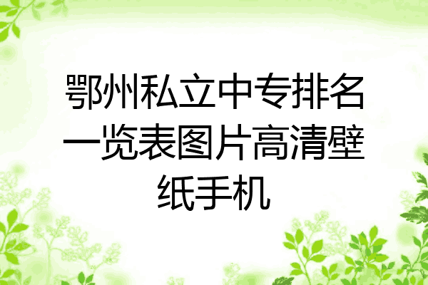 鄂州私立中专排名一览表图片高清壁纸手机