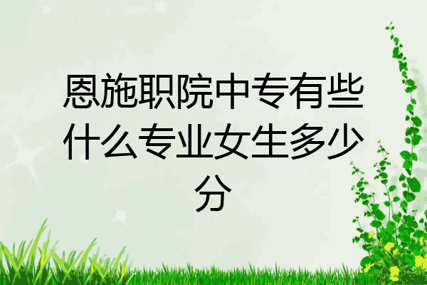 恩施职院中专有些什么专业女生多少分