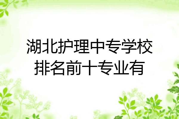 湖北护理中专学校排名前十专业有