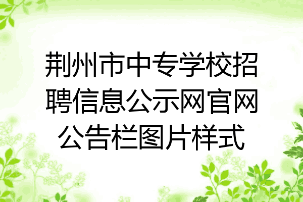 荆州市中专学校招聘信息公示网官网公告栏图片样式