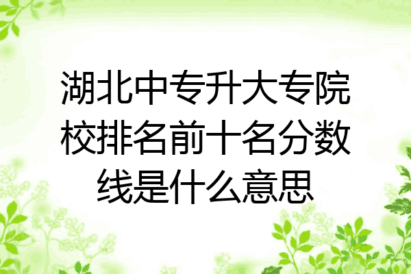 湖北中专升大专院校排名前十名分数线是什么意思