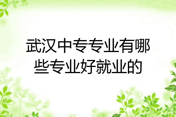 武汉中专专业有哪些专业好就业的