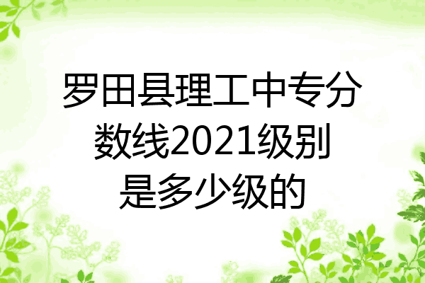 罗田县理工中专分数线2021级别是多少级的