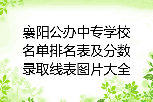 襄阳公办中专学校名单排名表及分数录取线表图片大全