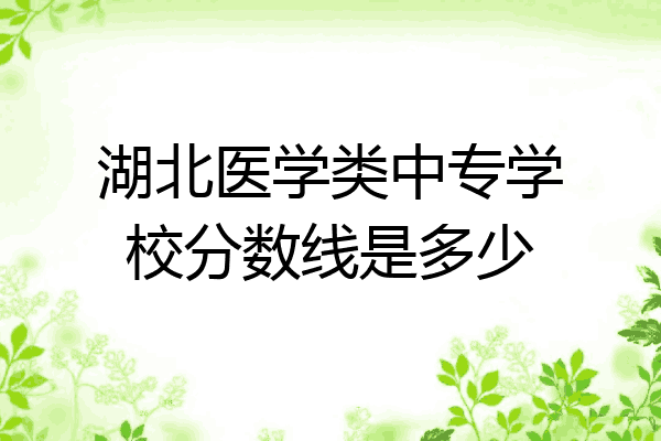 湖北医学类中专学校分数线是多少